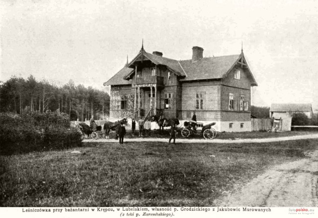 Leśniczówka przy bażantarni w Krępcu lata 1907-1910 ,  miejsce na którym stała willa obecnie znajduje się na terenie Świdnika przy ul. Wiejskiej.