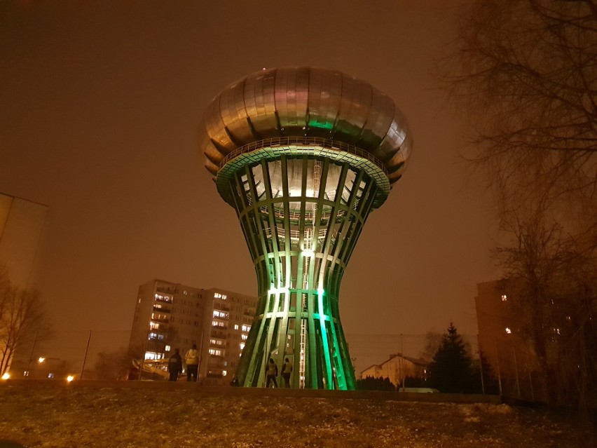 Próbna iluminacja tarnowskiej wieży ciśnień