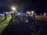 Pijany 27-latek wjechał samochodem w drzewo w powiecie puckim. Dwie osoby trafiły do szpitala