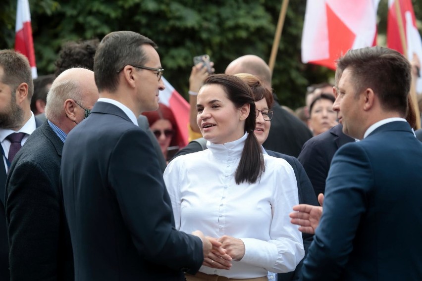 Spotkanie premiera Morawieckiego ze Swiatłaną Cichanouską w...