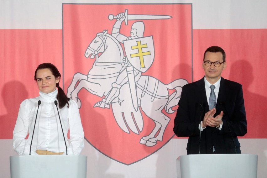 Spotkanie premiera Morawieckiego ze Swiatłaną Cichanouską w...