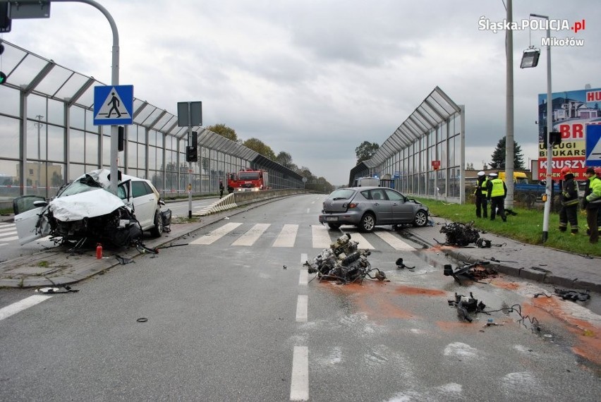 Wypadek w Orzeszu Gardawicach: 18-latek zignorował czerwone...