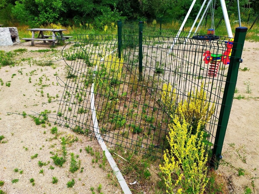 Ogrodzenie placu zabaw zostało zniszczone w ubiegłym...