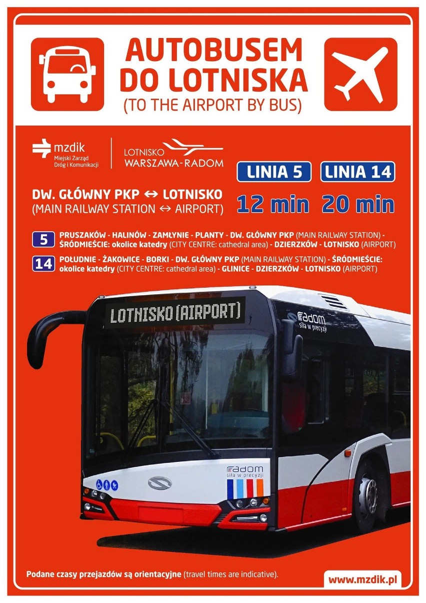 Więcej linii autobusowych pojedzie na lotnisko w Radomiu. Jak często będą kursować?