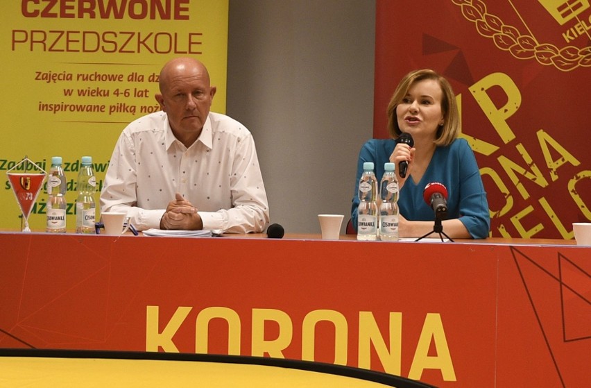 Konferencja prasowa dotycząca KKP Korony Kielce z wiceminister sportu Anną Krupką [ZDJĘCIA]