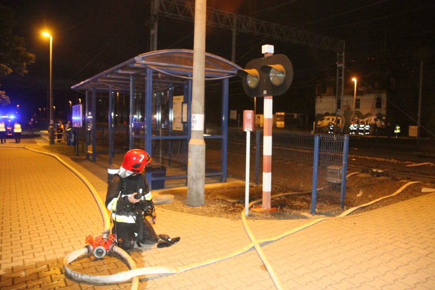 Pożar na stacji kolejowej Wrocław Nowy Dwór 