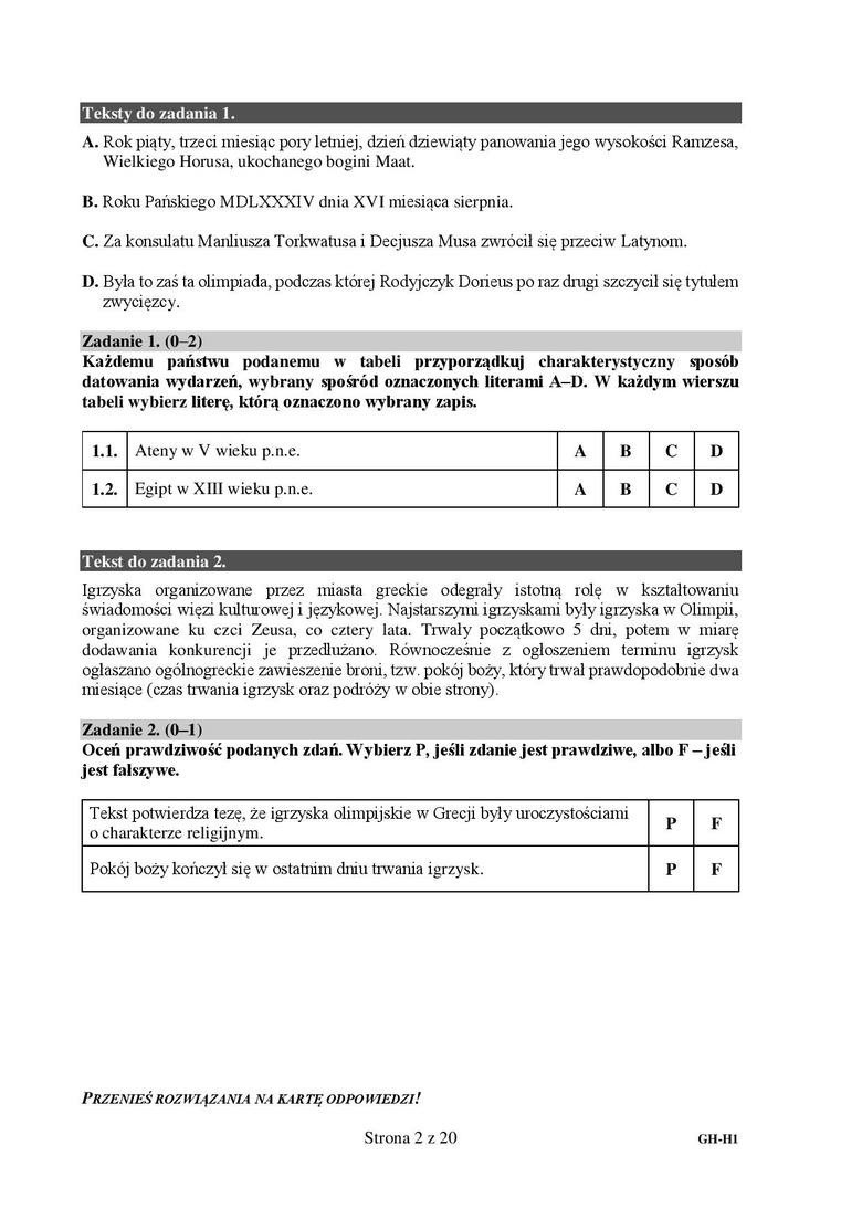 Egzamin gimnazjalny 2019. POLSKI, HISTORIA, WOS. Odpowiedzi i arkusz pytań CKE w serwisie EDUKACJA część humanistyczna