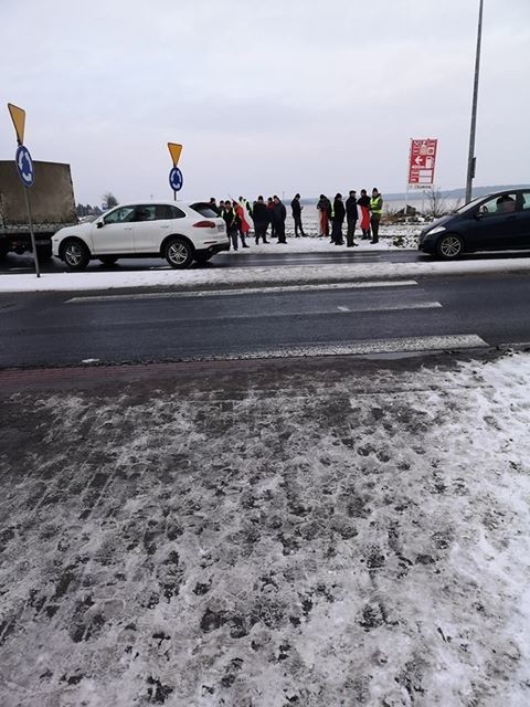 Protest rolników 28 stycznia 2019 r. na rondzie w Lipnicy