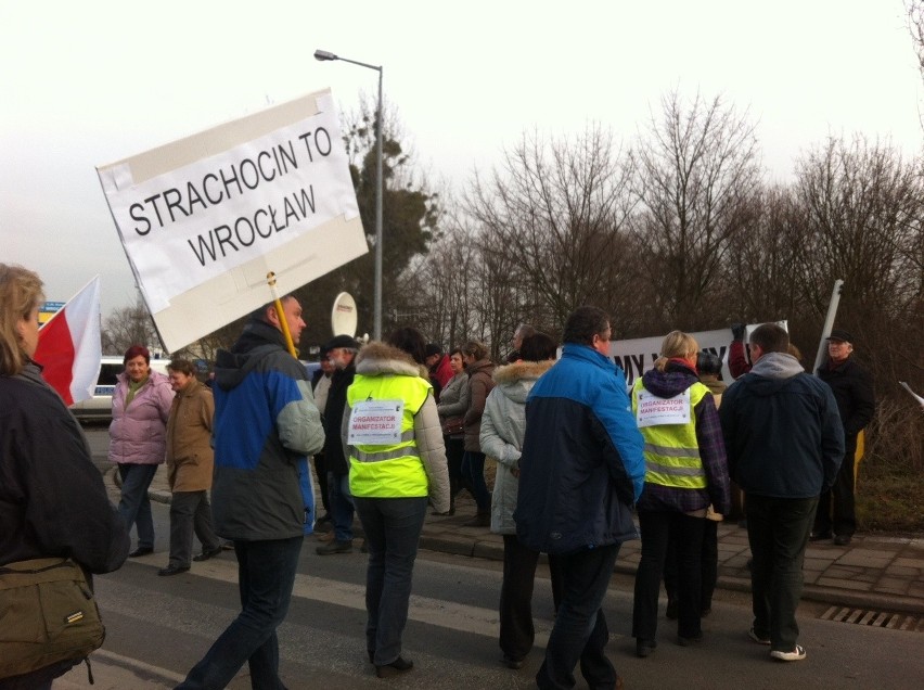 Protest mieszkańców na ul. Strachocińskiej