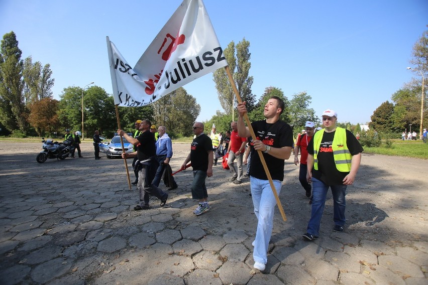 Demonstracja górników w Sosnowcu i Katowicach