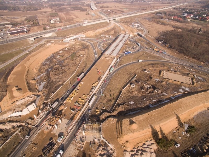 Zdjęcia z budowy drogi ekspresowej S5 pod Wrocławiem,...