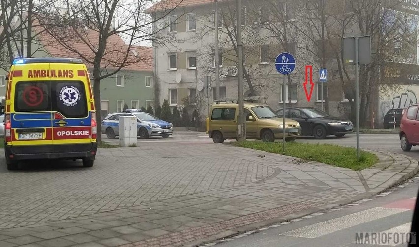Wypadek na przejściu dla pieszych na ul. Ozimskiej w Opolu.