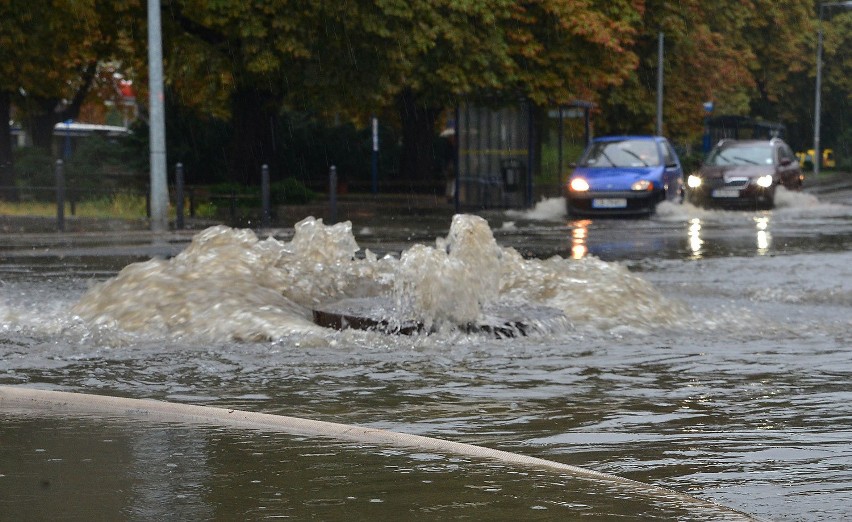 Bydgoskie ulice znów zalane