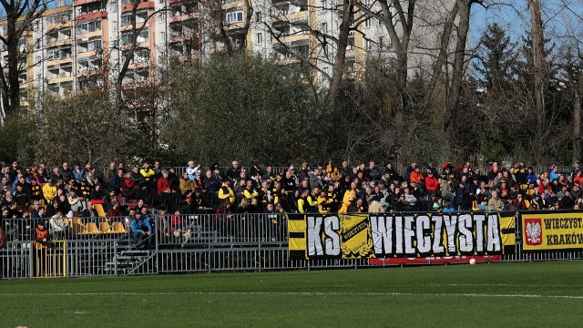 Stadion Wieczystej Kraków ma trybunę wzdłuż bocznej linii oraz sektor dla gości ulokowany za jednym z narożników boiska. Pojemność obiektu to nieco ponad 1400 miejsc.