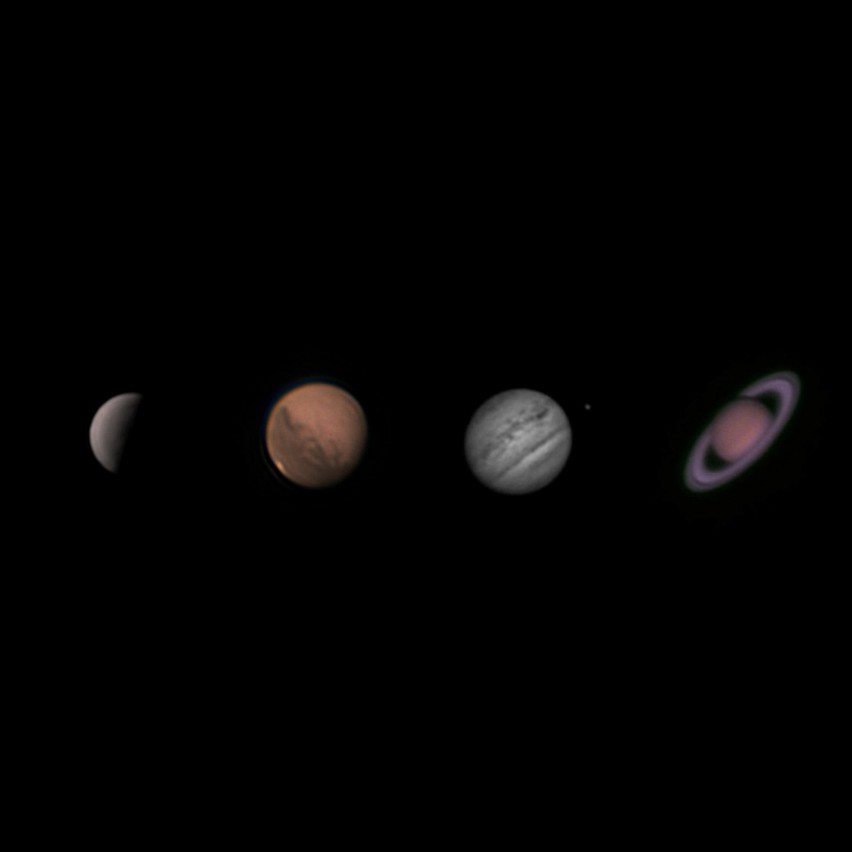 Mars, Jowisz, Saturn. Niektóre planety Układu Słonecznego są...