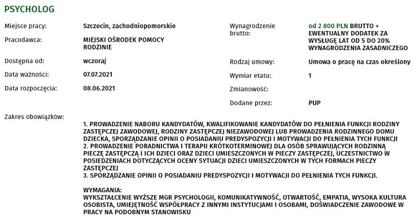 Nowe oferty pracy w Szczecinie