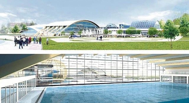 Tak miała wyglądać olimpijska pływalnia w założeniach projektanta kompleksu basenowego.