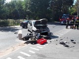 Wypadek motocyklisty na Pomorskiej. Poszkodowany 32-letni mężczyzna