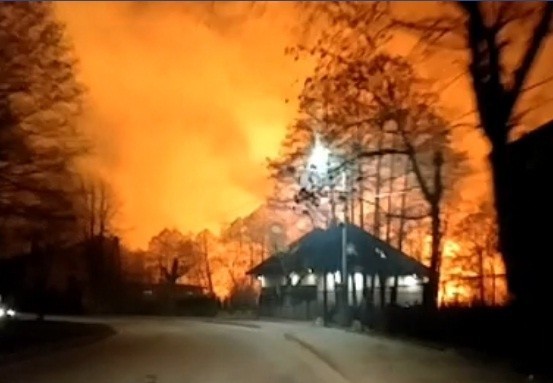 Pożar traw w Kłobucku