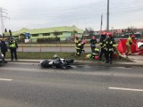 Białystok. Wypadek motocyklisty na ul. Hallera (zdjęcia)
