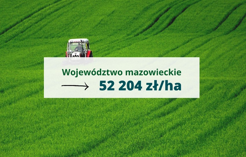 Średnia cena ziemi w województwie mazowieckim w II kwartale...