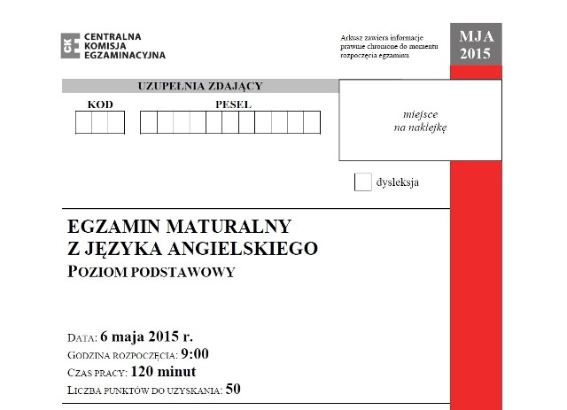 Matura 2015. Język angielski, poziom podstawowy ARKUSZE,PYTANIA,ODPOWIEDZI