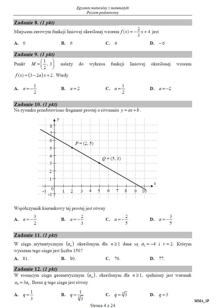 Matematyka 2015 - stara matura - arkusz CKE w pliku pdf