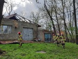 Tarnobrzeg. Wichura zerwała fragment dachu z budynku w Parku Dzikowskim. Strażacy w akcji (ZDJĘCIA)