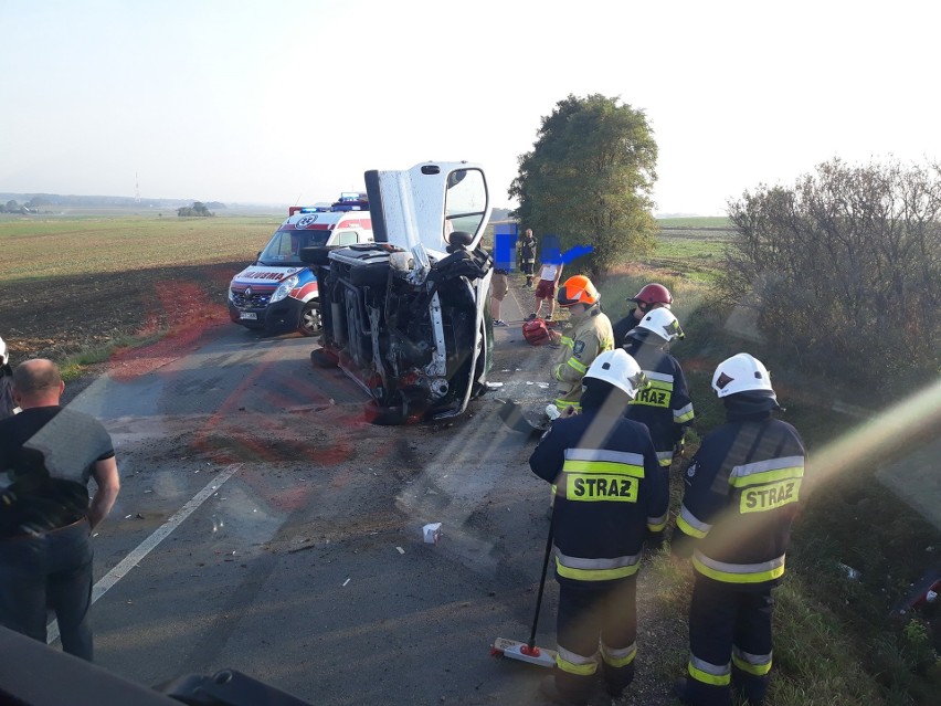 Wypadek na drodze Dolna - Strzelce Opolskie.