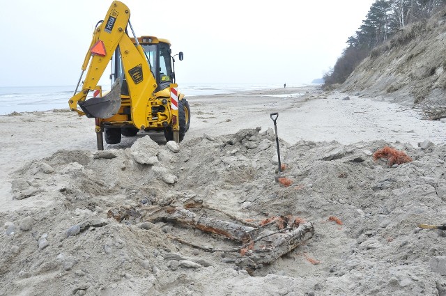 Niemiecki pojazd z czasów II wojny światowej został odnaleziony na plaży między Pobierowem a Pustkowem. To najprawdopodobniej pozostałości po osobowo-terenowym samochodzie Kubelwagen typ 82.  Kubelwagen typ 82 to samochód osobowo-terenowy, konstrukcja profesora Ferdynanda Porsche, która stanowiła jeden z podstawowych pojazdów amii niemieckiej. W 1938 Wehrmacht przedstawił zapotrzebowanie zakładom Volkswagena na pojazd wojskowy. Pod koniec roku prototyp, typ 62 podano testom. Szereg modyfikacji sprawił, że uzyskano typ 82. Wyprodukowano około 50 tys.egzemplarzy.  Informacja o wraku została przekazana w dniu wczorajszym przez mieszkańca Pobierowa p. Radosława Krzeszowca. Po dokonaniu oględzin na miejscu postanowiono o natychmiastowej próbie wydobycia i przewiezienia wraku do Muzeum Oręża Polskiego w Kołobrzegu. W akcję wydobycia pojazdu zaangażowani byli pracownicy Muzeum Oręża Polskiego, Urzędu Morskiego w Szczecinie, dr Andrzej Ossowski z Zakładu Medycyny Sądowej Pomorskiego Uniwersytetu Medycznego oraz firma Auto-Pomoc Adama Molisa z Kołobrzegu. Zobacz także: Przed inscenizacją 11 listopada. Czołg w Koszalinie.