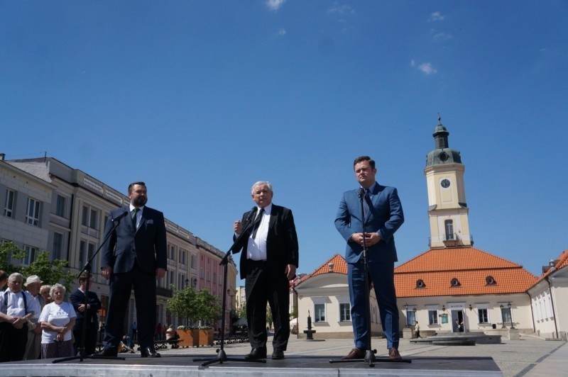 Jarosław Kaczyński, prezes PiS, przyjechał na Rynek Kościuszki (zdjęcia, wideo)