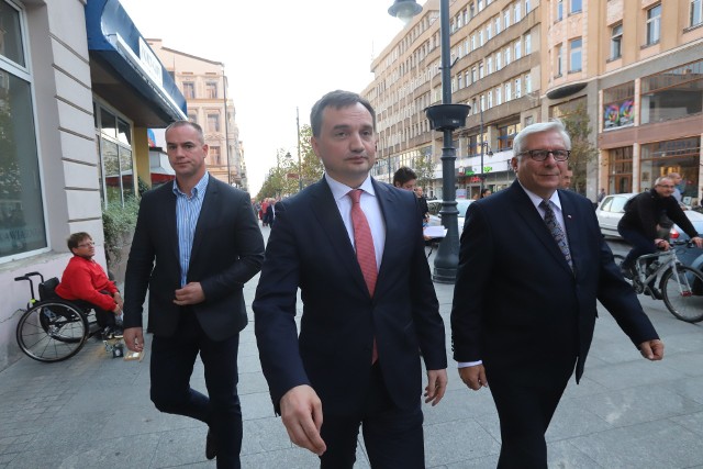Minister sprawiedliwości Zbigniew Ziobro w ostatni czwartek przed wyborami przyjechał do Łodzi.