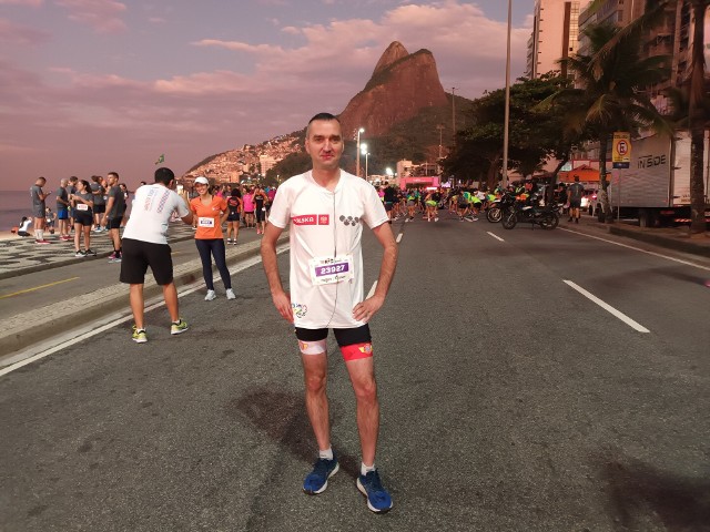 Robert Rataj tuż przed rozpoczęciem biegu w Rio de Janeiro