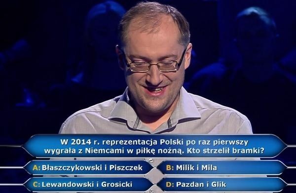 Jedno z pytań w "Milionerach" dotyczyło kultowego meczu...