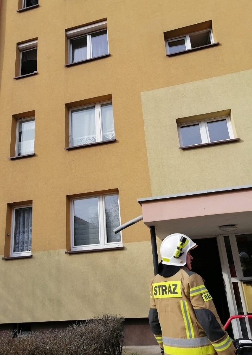 Pożar bloku mieszkalnego w Lesznie. Na miejscu służby...