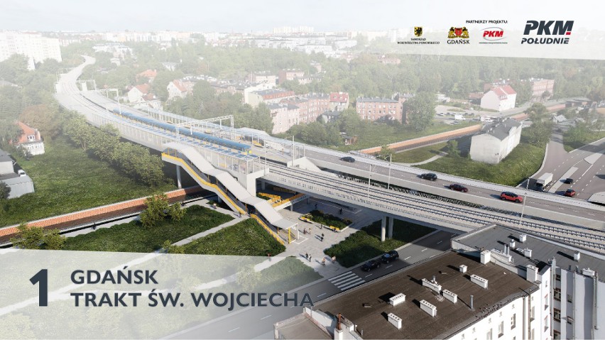 Lokalizacja przystanku: nad ul. Trakt św. Wojciecha i...