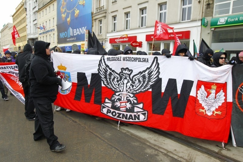 Demonstracja narodowców w Poznaniu.