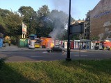 Kraków. Pożar samochodu na Alejach Trzech Wieszczów [ZDJĘCIA, WIDEO]