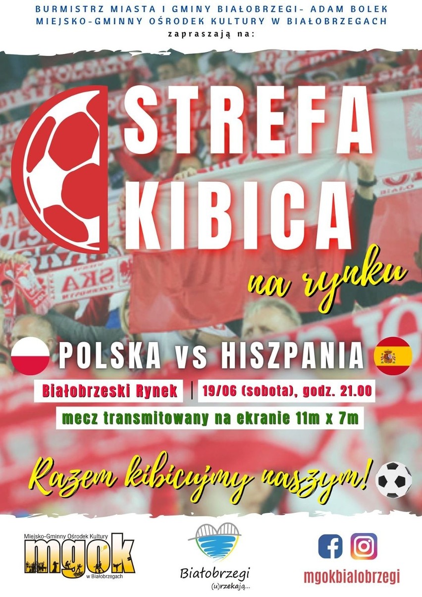 Strefa kibica w Białobrzegach. W sobotę na wielkim ekranie zobaczymy mecz Polaków na Euro 2020