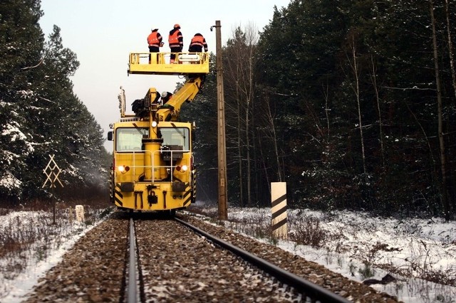 Kilkanaście godzin trwało usuwanie awarii linii elektrycznej zniszczonej pod Dobieszynem. Pociągi już jeżdżą.