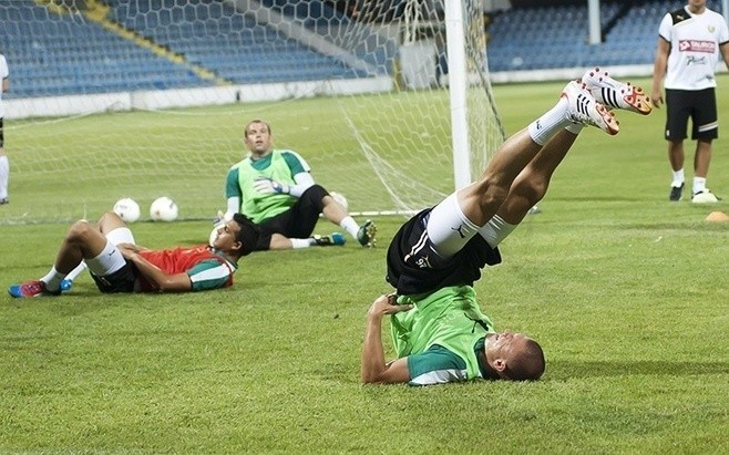 Oficjalny trening Śląska na stadionie w Podgoricy