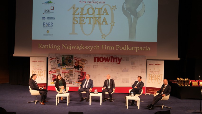Debata gospodarcza podczas gali Złota Setka Firm Podkarpacia...