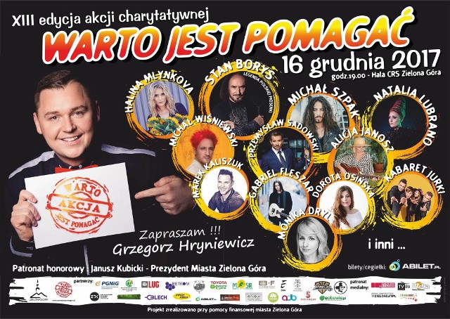 Koncert odbędzie się 16 grudnia w hali CRS o godz. 19.00. Bilety - cegiełki w cenie od 60 zł można kupić na stronie abilet.pl