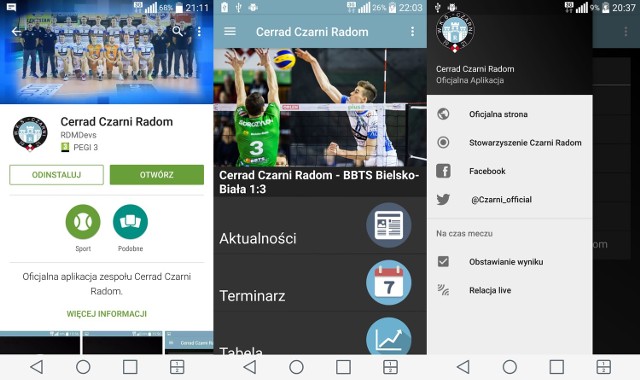 Aplikacja mobilna Cerrad Czarni Radom jest do pobrania w Sklepie Play na smartfony z systemem Android.