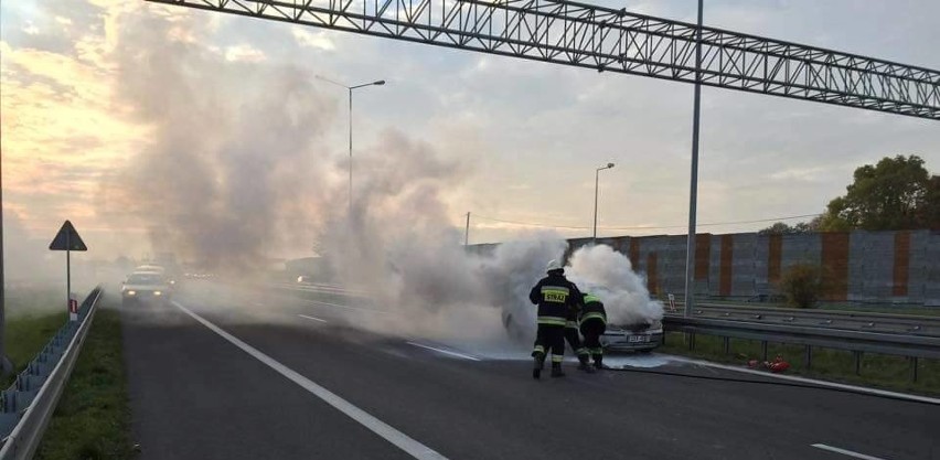Bielsko-Biała: pożar samochodu na obwodnicy miasta 