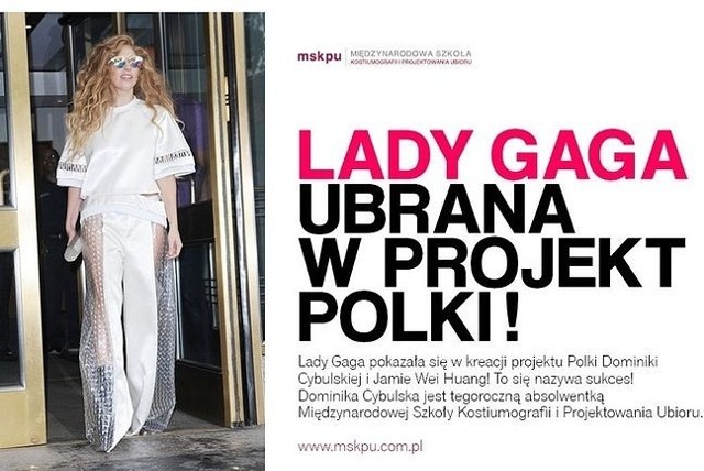 Lady Gaga w stroju zaprojektowanym przez Polkę! (fot. screen z http://www.mskpu.com.pl/)