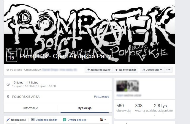 Uczestnicy nielegalnej imprezy techno w podkępickim lesie umówili się spontanicznie na Facebooku.