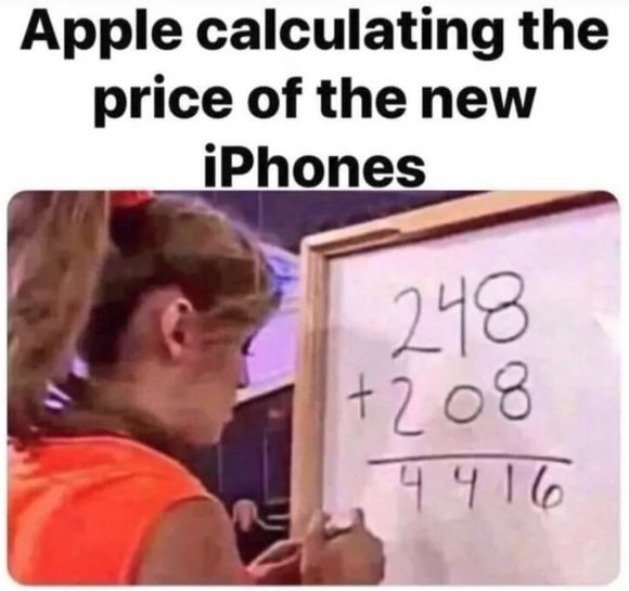 Apple wyliczające cenę za nowego iPhone'a.