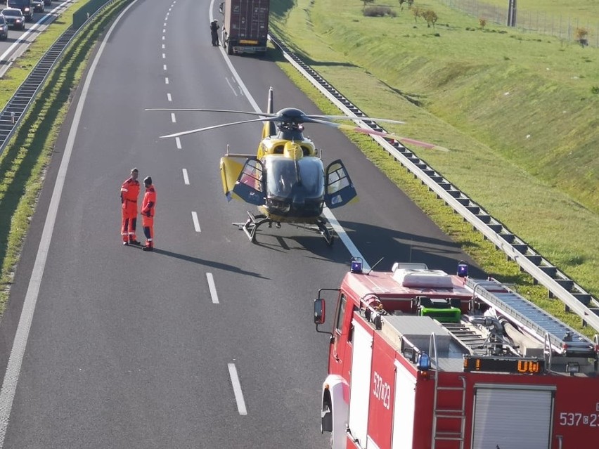 Do wypadku doszło w Rulewie na A1 w stronę Torunia.