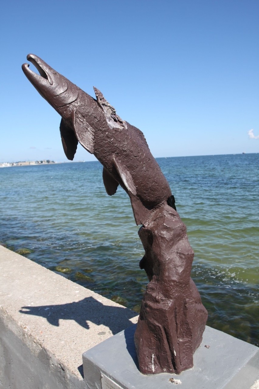 Pomnik łososi srebrzystych w Gdyni...